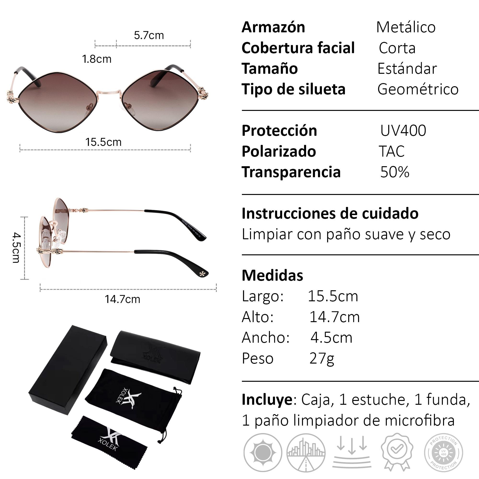 Xolek Lentes De Sol 136 Metalico Rombo Casual Trend