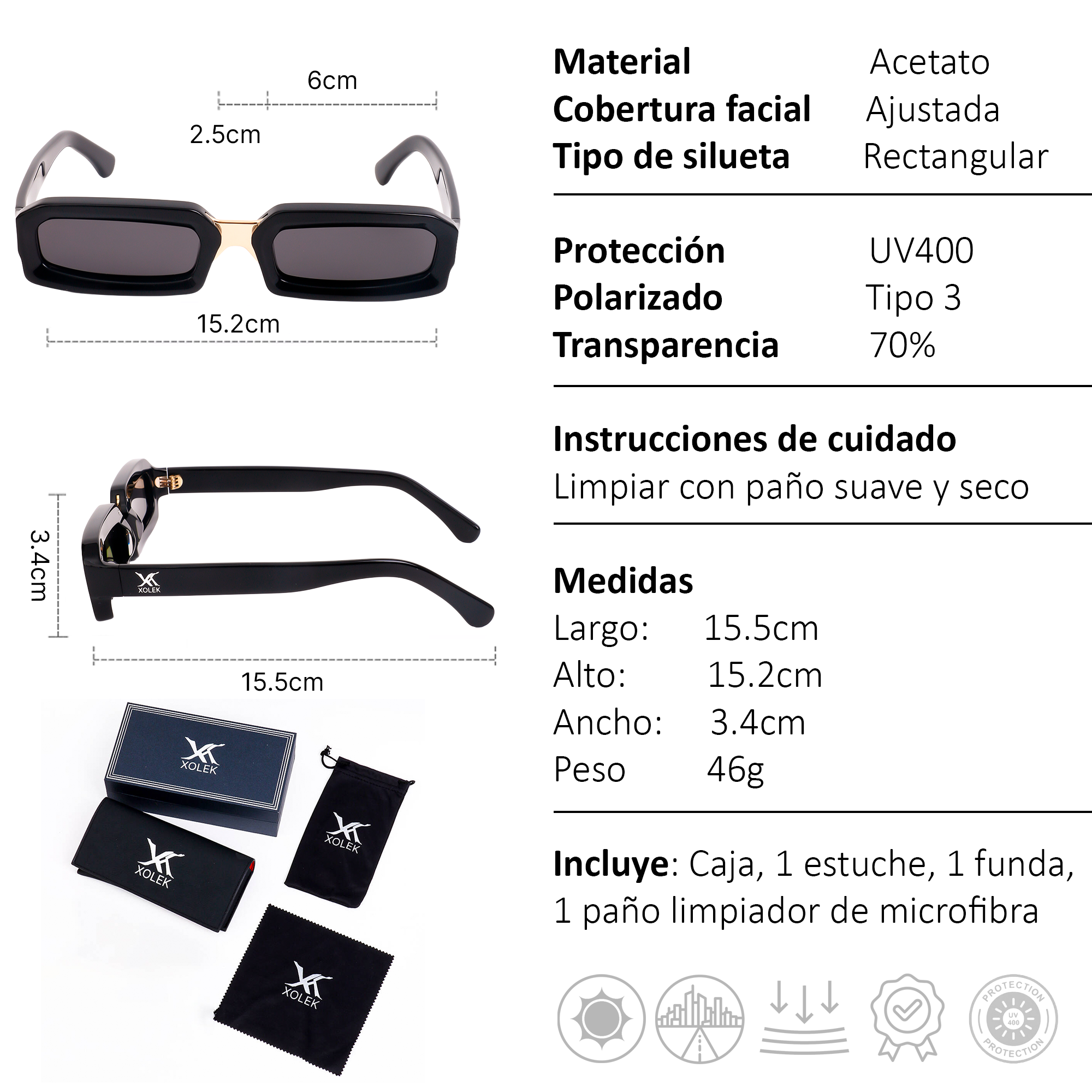 Lentes De Sol 105 Moda Metalico Retro Uv Polarizado