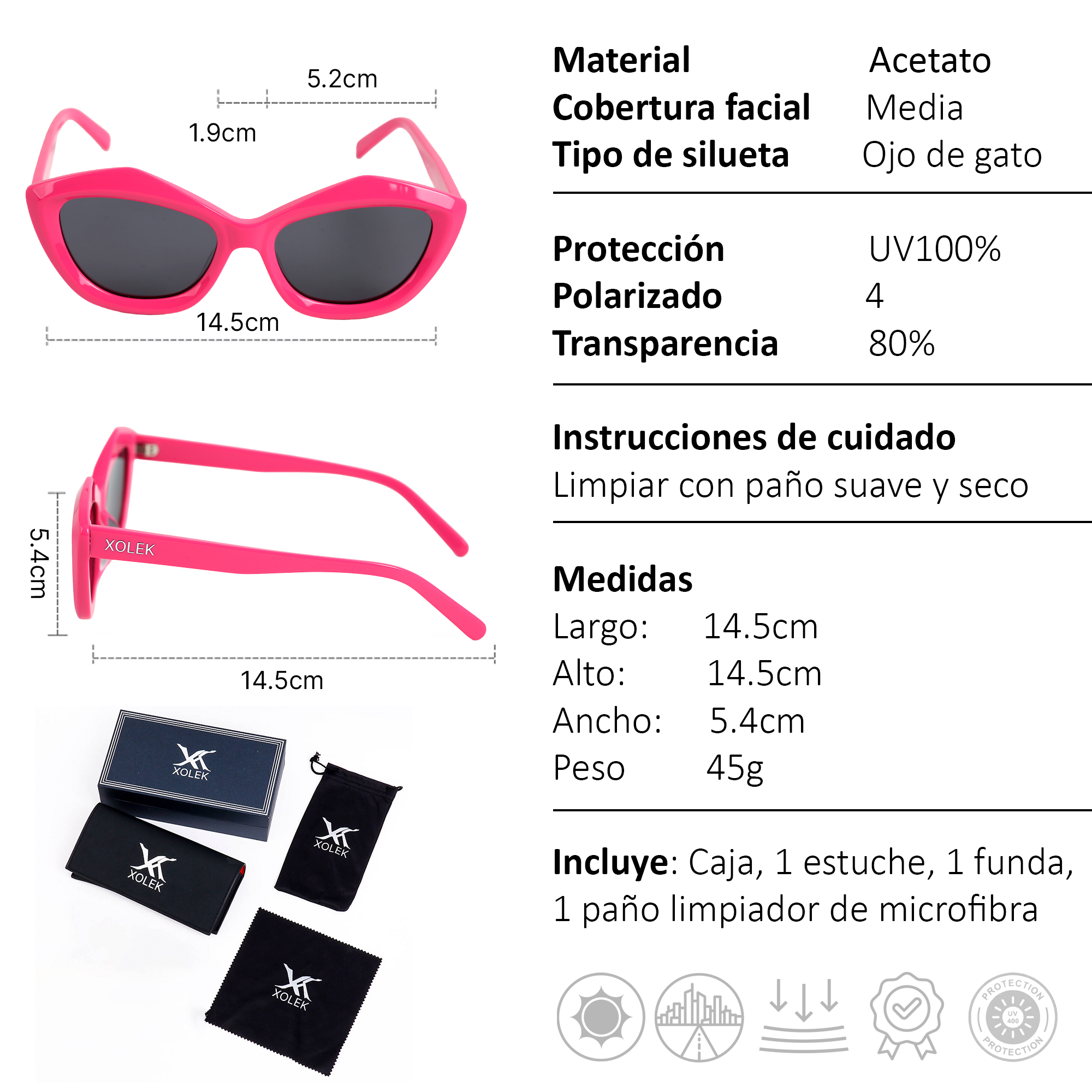 Lentes De Sol 110 Moda Acetato Retro Uv Polarizado