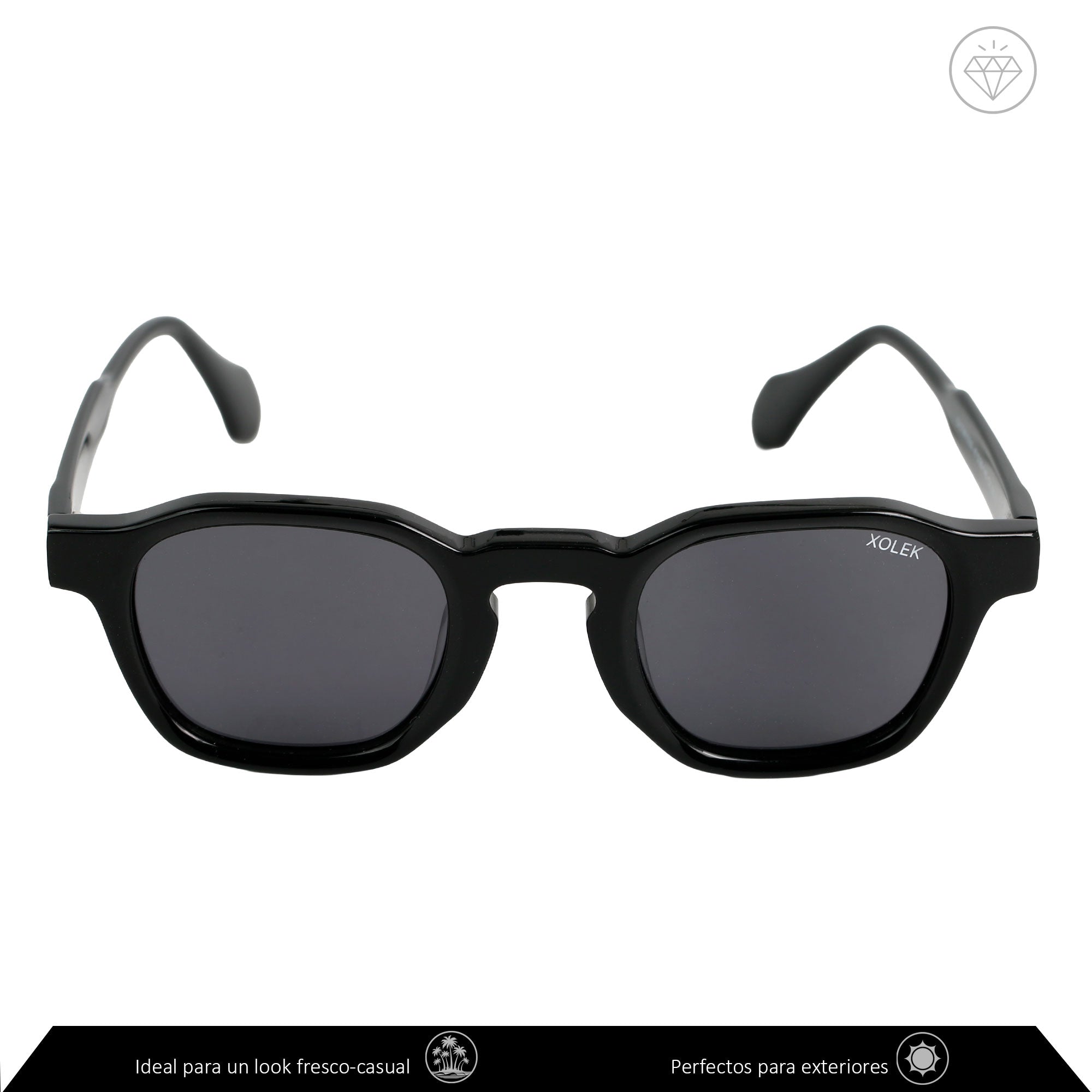 Xolek lentes de sol 107 Gafas Moda Acetato Hexagonal Polarizado
