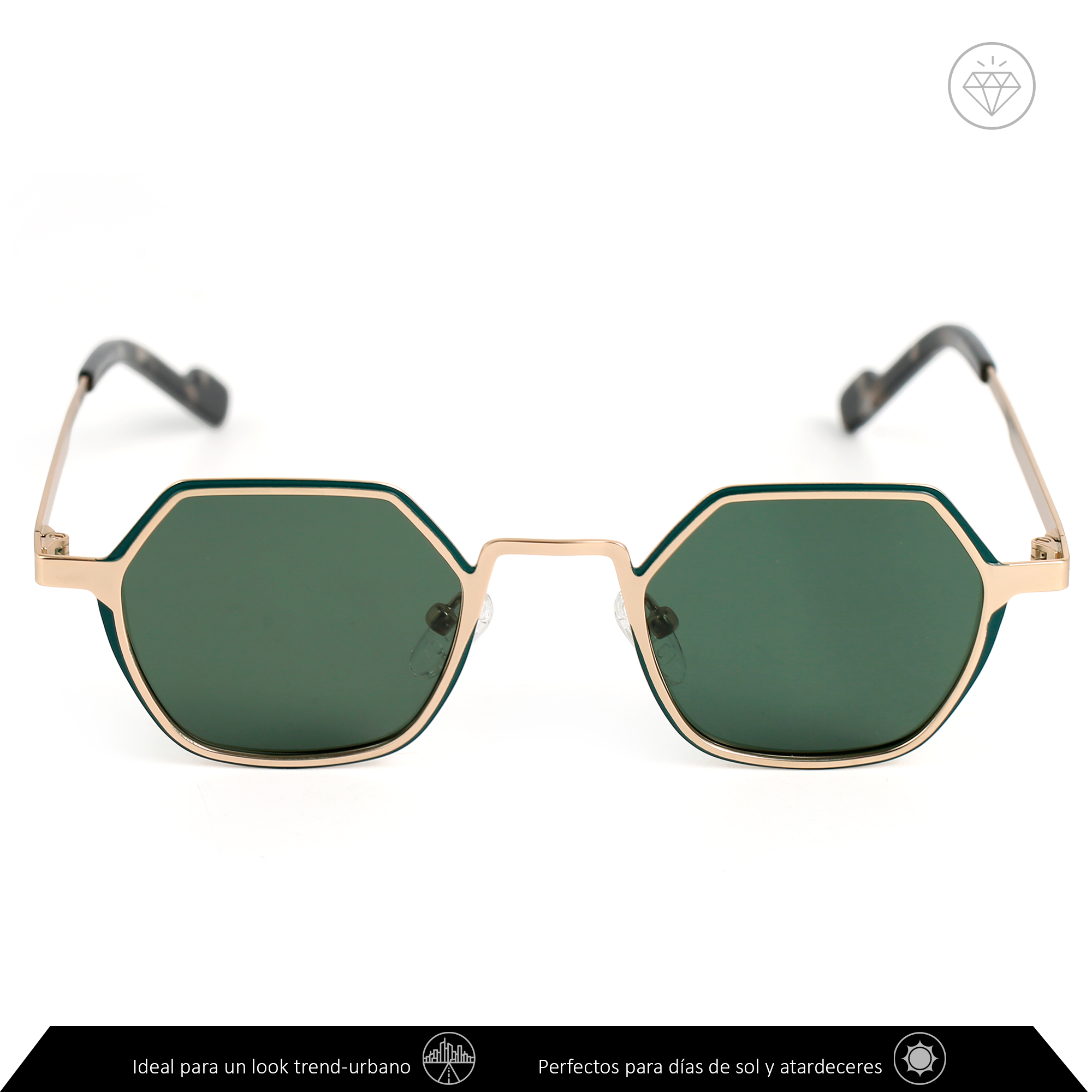 Xolek lentes de sol 144 Gafas Metalico Hexagonal Uv Polarizado