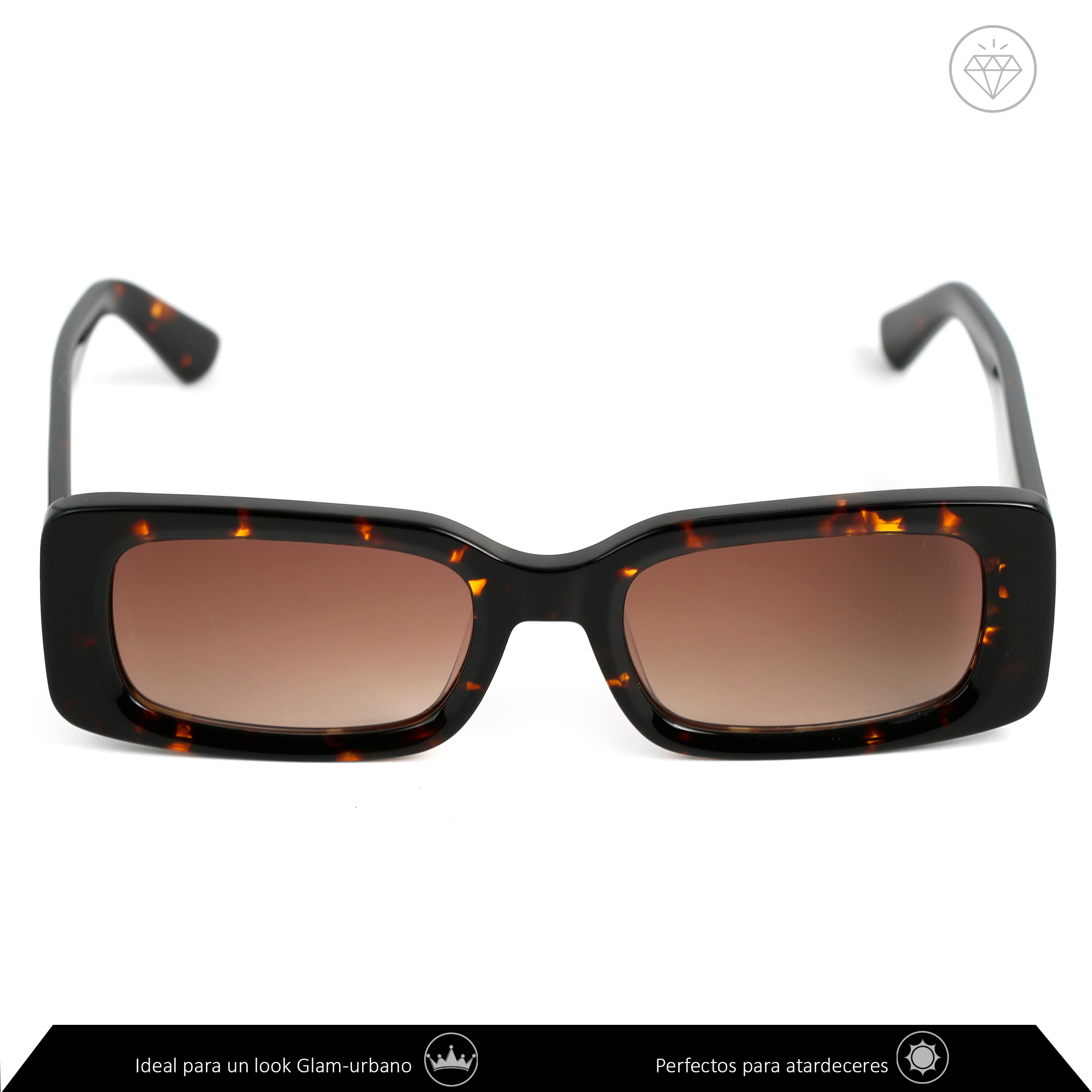 Xolek lentes de sol 109 Gafas Acetato Cr39 Rectangular