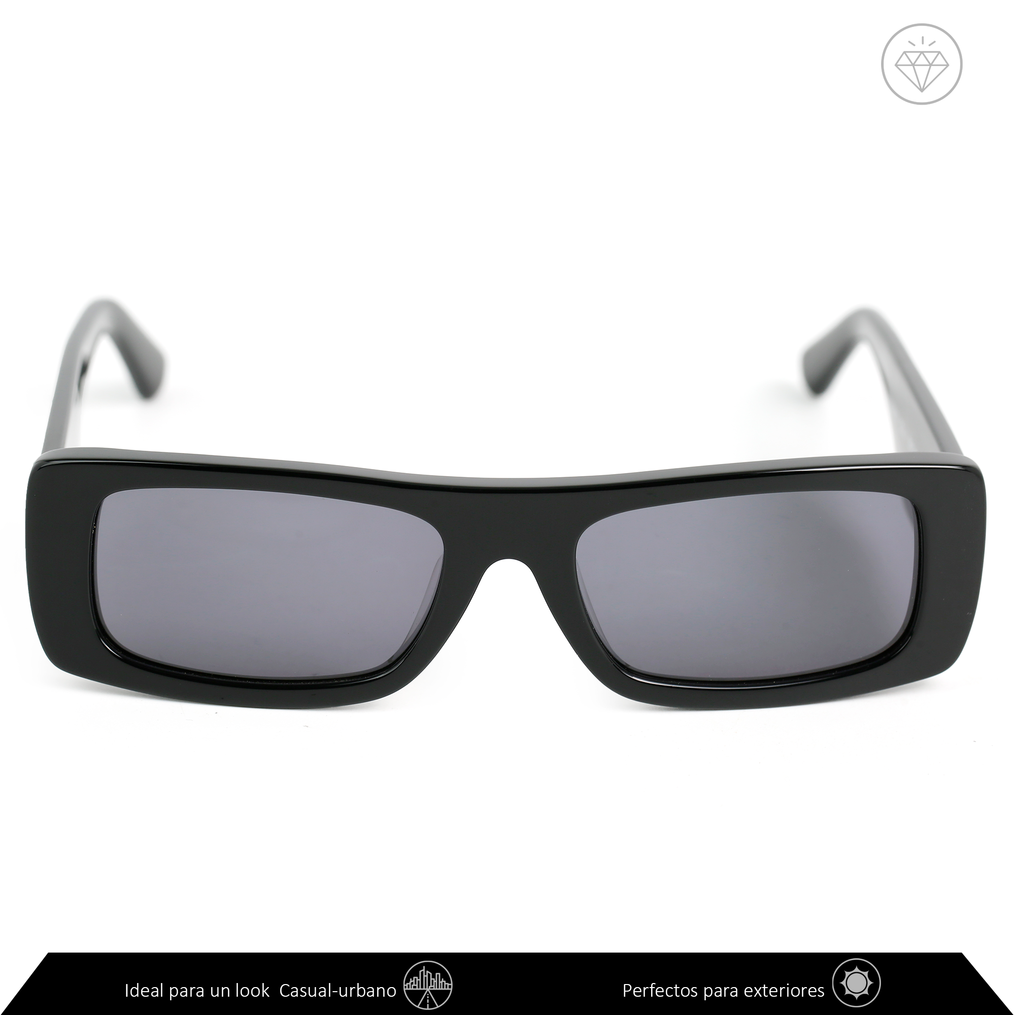 Xolek lentes de sol 114 Gafas Acetato Cr39 Rectangular Moda