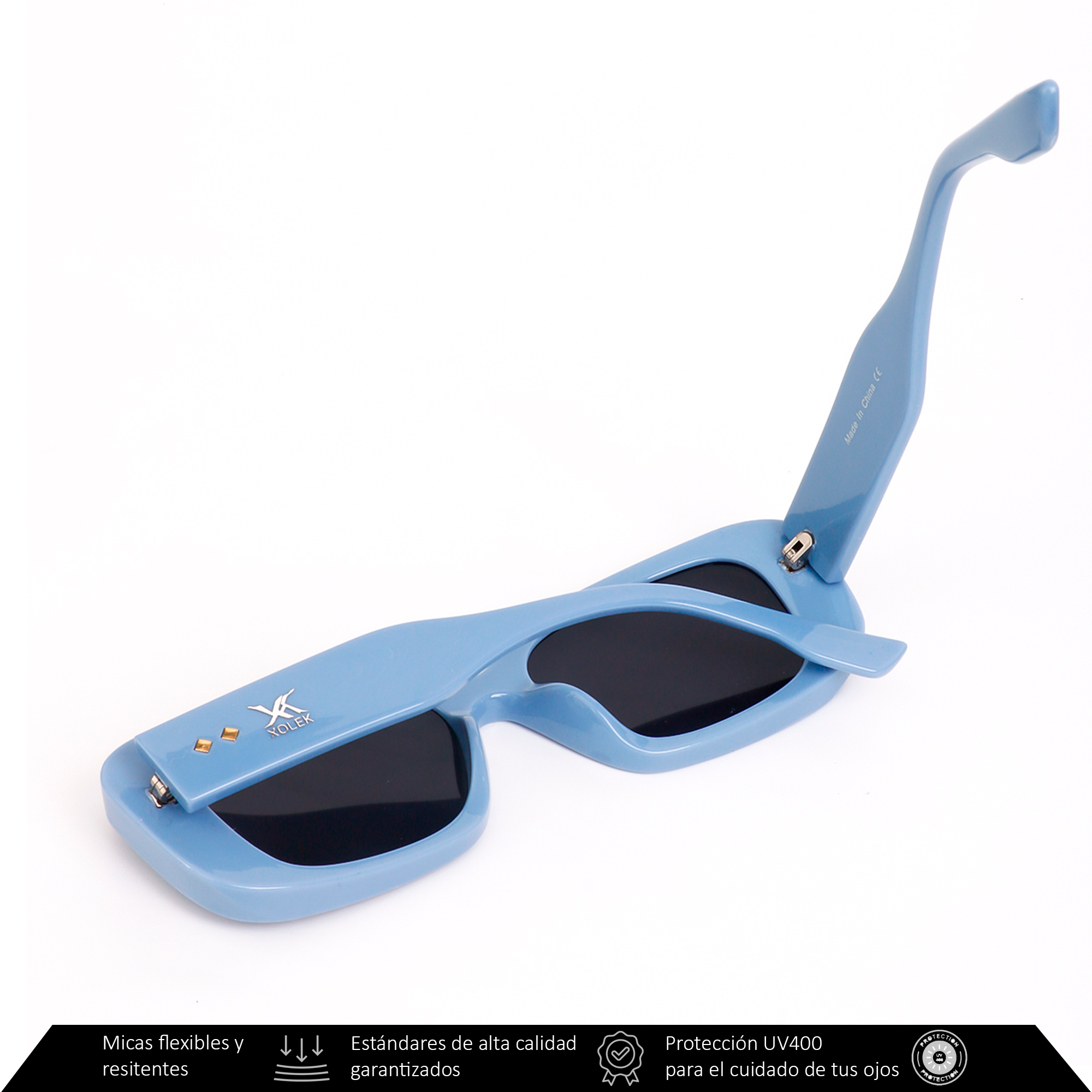 Xolek lentes de sol 152 Gafas Moda Retro Rectangular Uv400