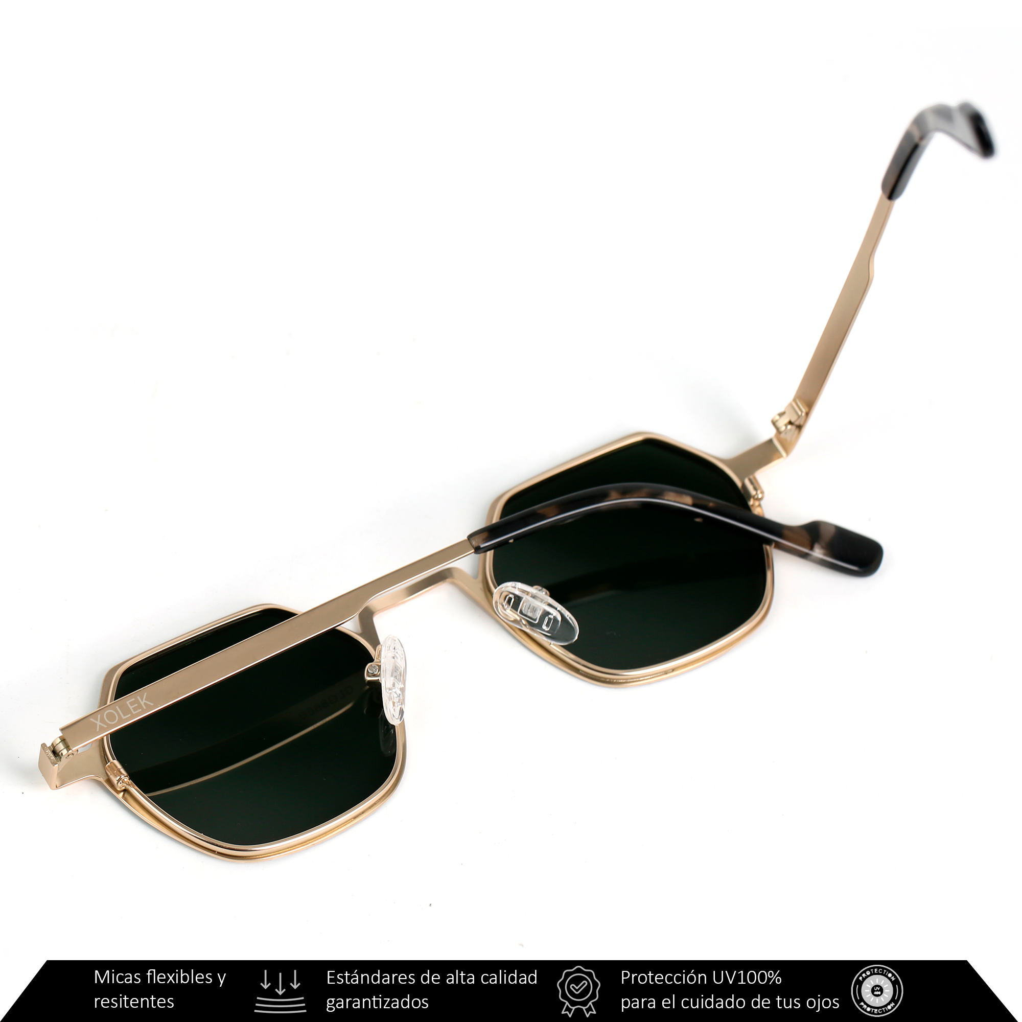 Xolek lentes de sol 144 Gafas Metalico Hexagonal Uv Polarizado