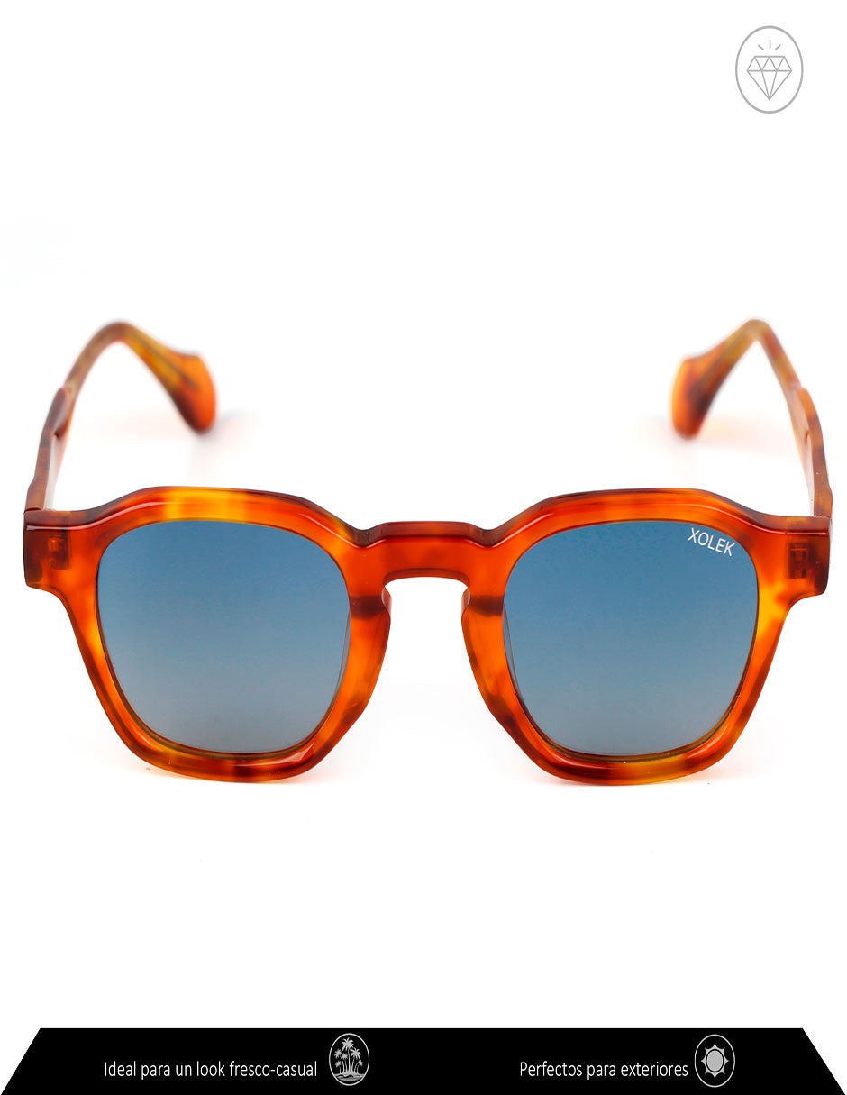 Xolek lentes de sol 107 Gafas Moda Acetato Hexagonal Polarizado