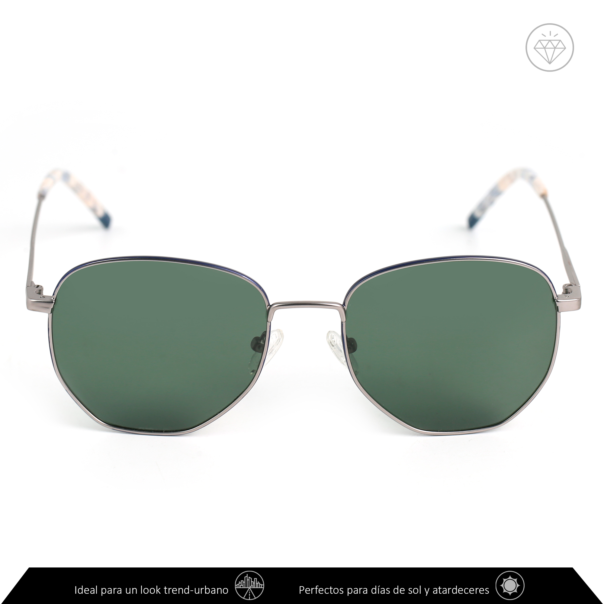 Xolek lentes de sol 142 Gafas Metalico Exagonal Uv Polarizado