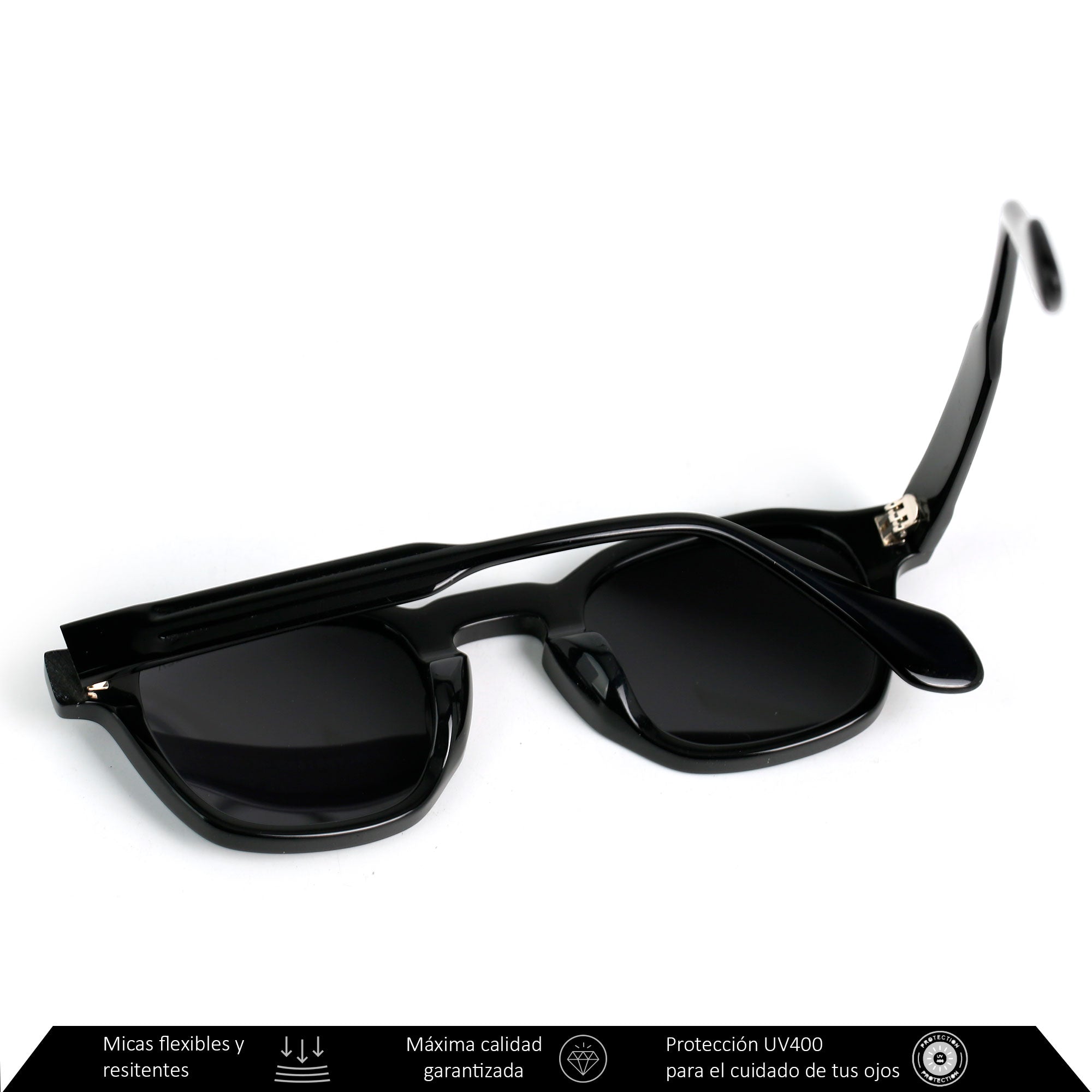 Xolek lentes de sol 107 Gafas Moda Acetato Hexagonal Polarizado