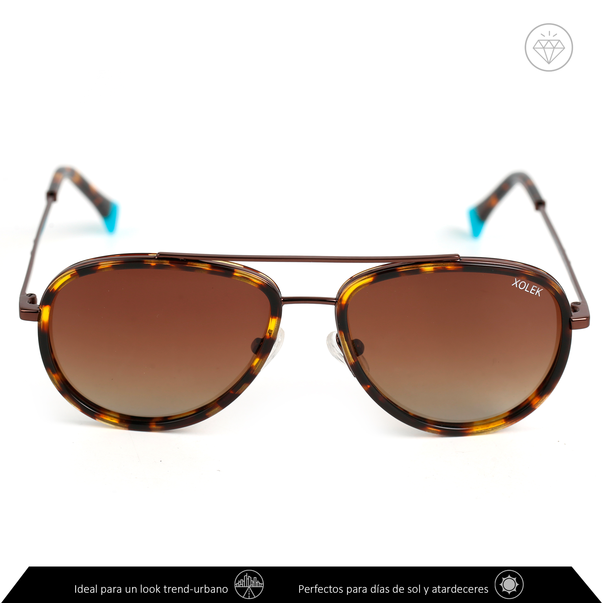 Xolek lentes de sol 141 Gafas Metalico Animal Print Uv Polarizado