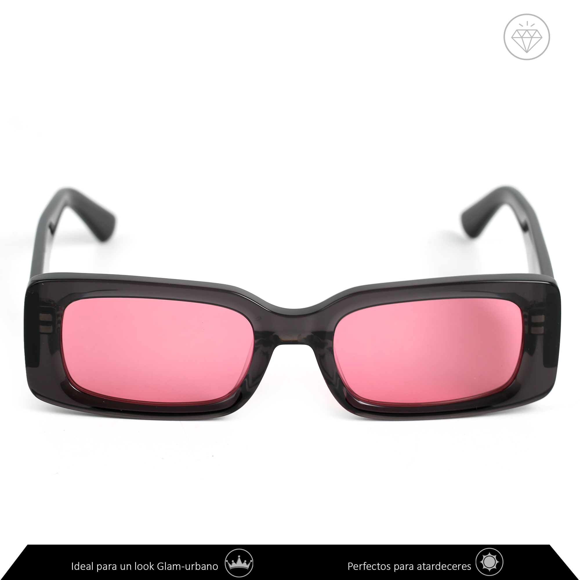 Xolek lentes de sol 109 Gafas Acetato Cr39 Rectangular