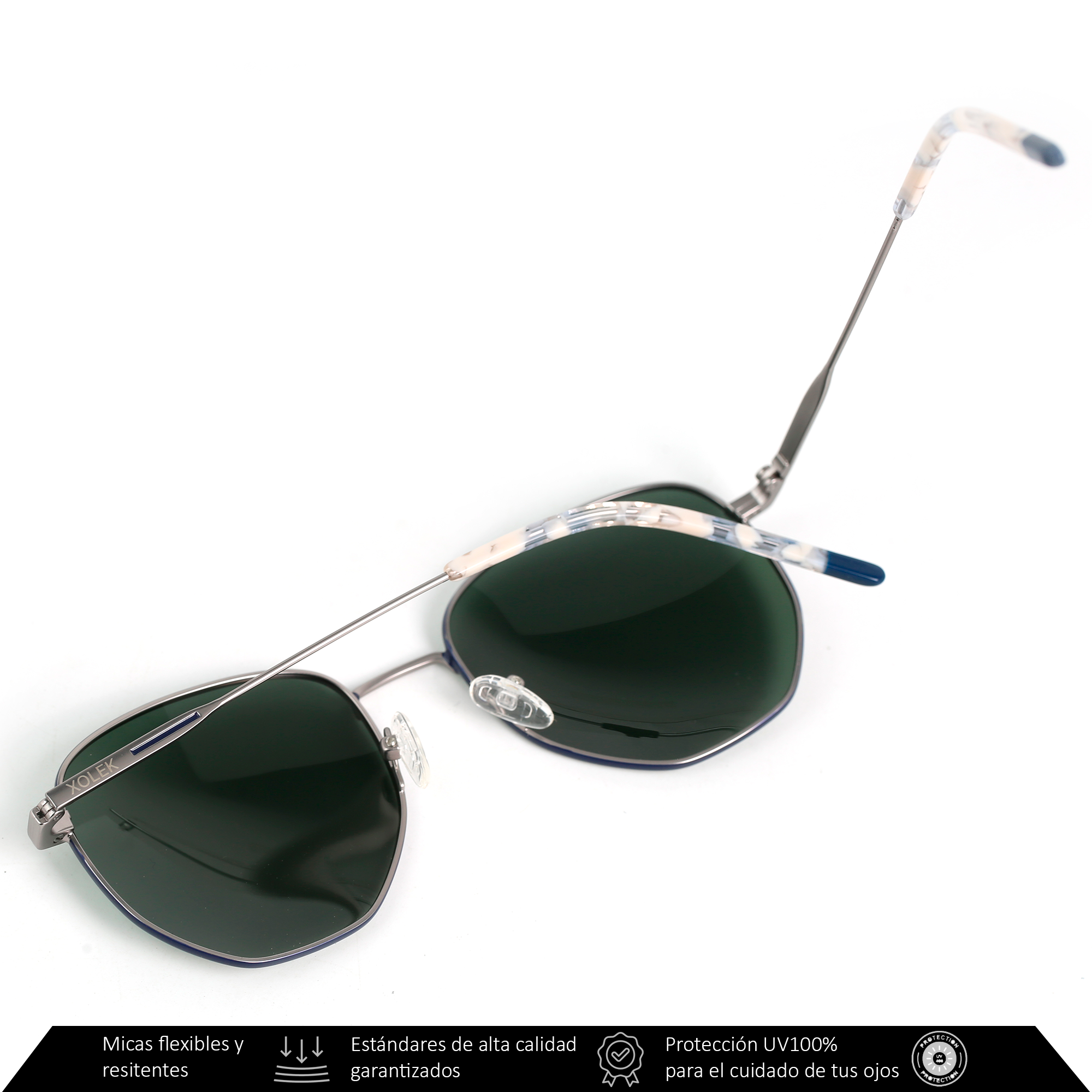 Xolek lentes de sol 142 Gafas Metalico Exagonal Uv Polarizado