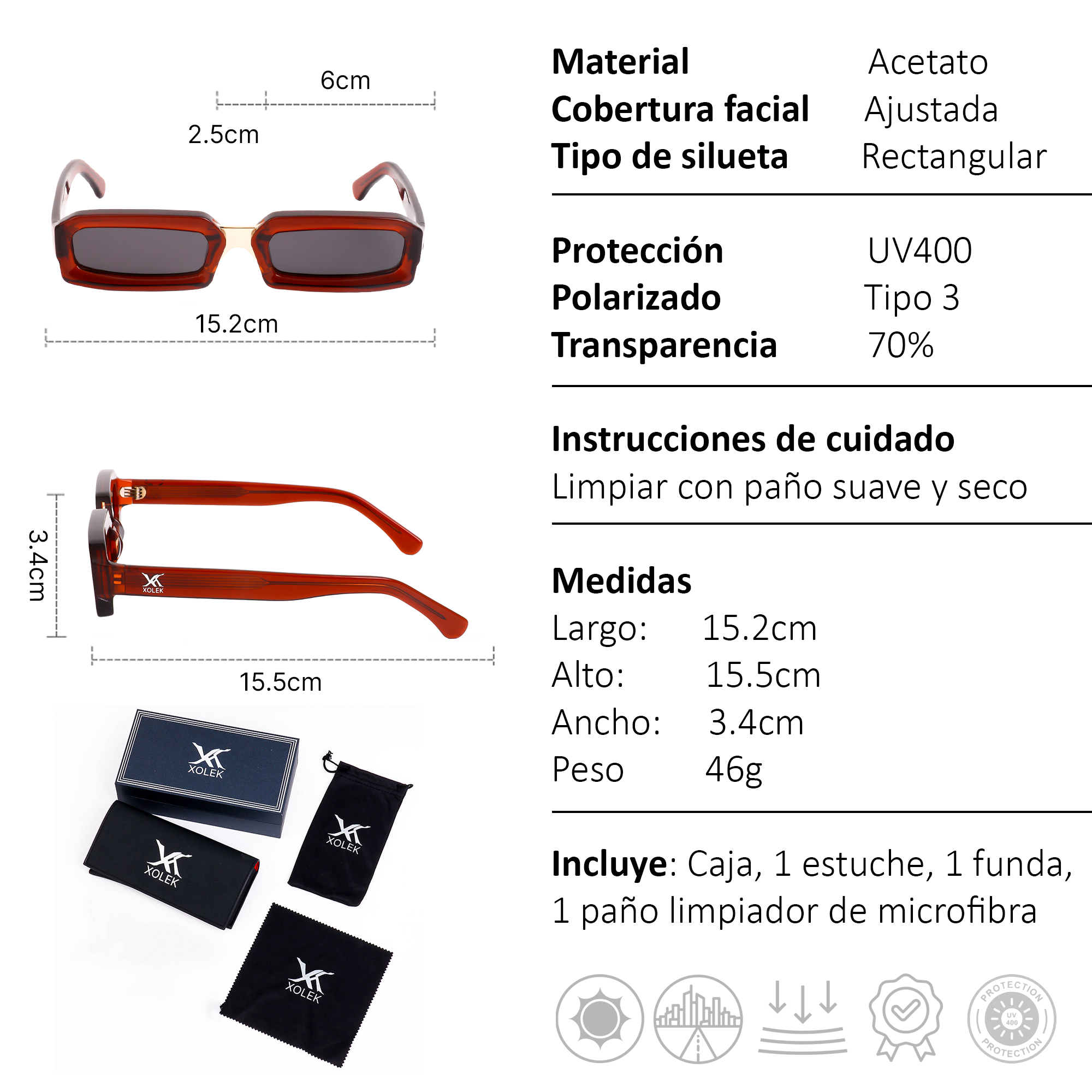 Lentes De Sol 105 Moda Metalico Retro Uv Polarizado