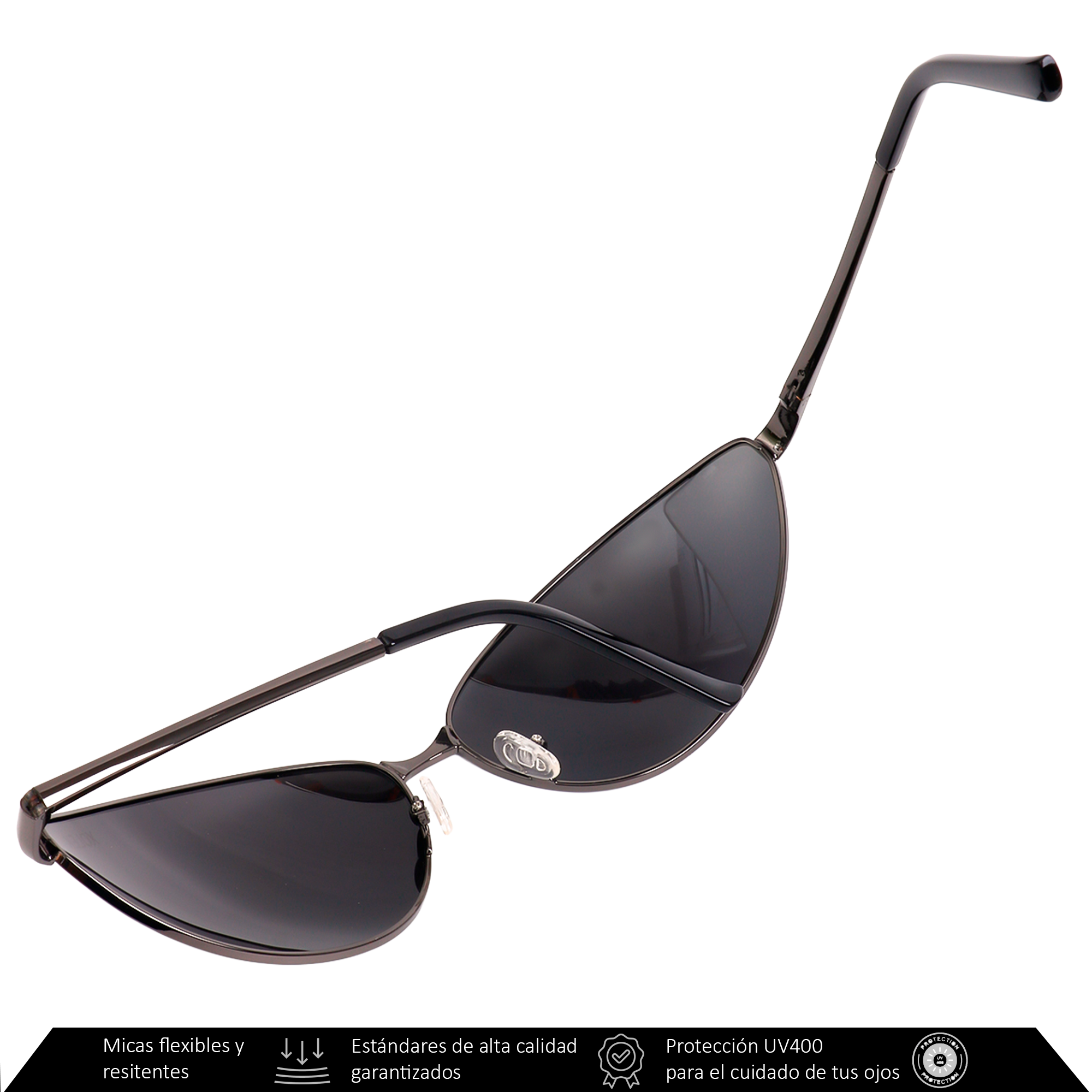Xolek lentes de sol 133 Gafas Ojo De Gato Metalico Uv Polarizado