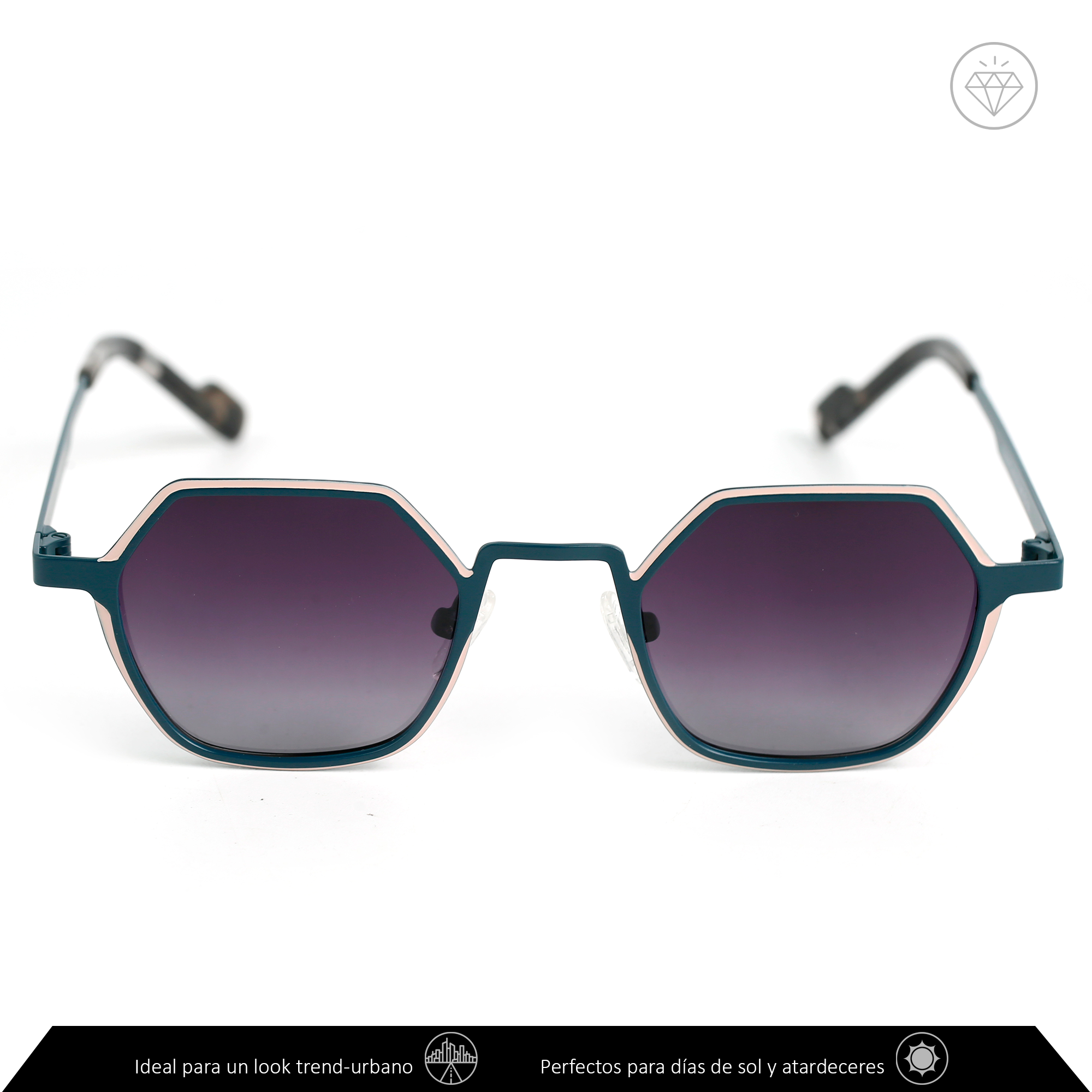 Xolek lentes de sol 144 Gafas Metalico Hexagonal Uv Polarizado
